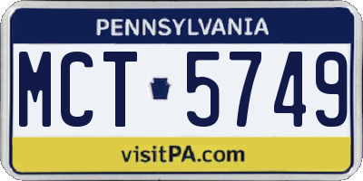PA license plate MCT5749