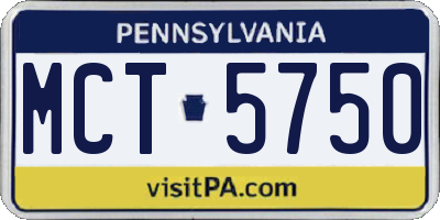 PA license plate MCT5750
