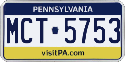 PA license plate MCT5753