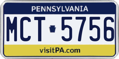 PA license plate MCT5756