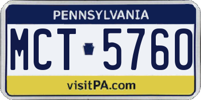 PA license plate MCT5760