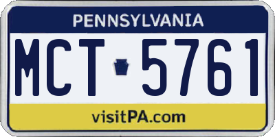PA license plate MCT5761