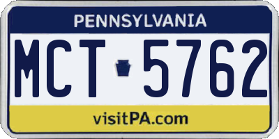 PA license plate MCT5762