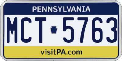 PA license plate MCT5763