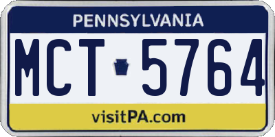 PA license plate MCT5764