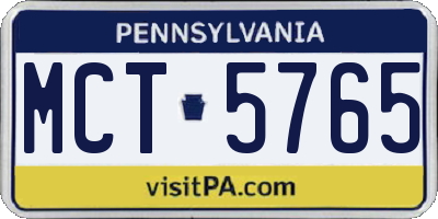 PA license plate MCT5765