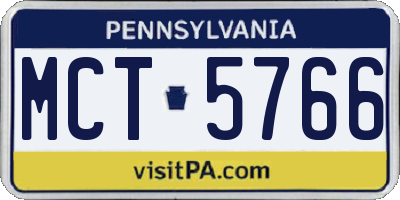 PA license plate MCT5766