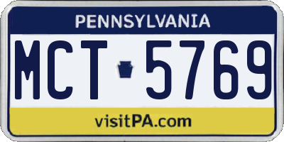 PA license plate MCT5769