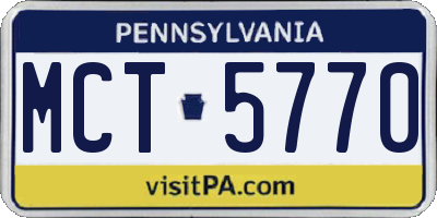 PA license plate MCT5770