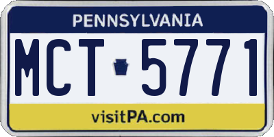 PA license plate MCT5771
