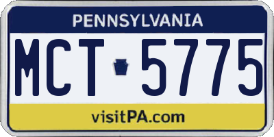 PA license plate MCT5775