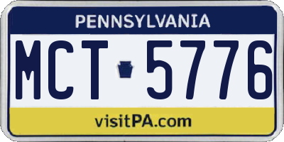 PA license plate MCT5776