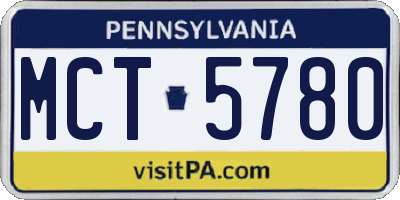 PA license plate MCT5780
