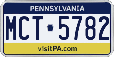 PA license plate MCT5782