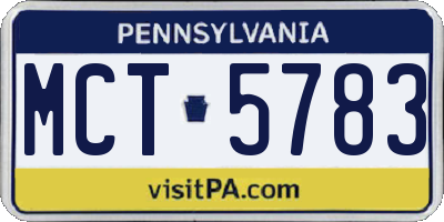 PA license plate MCT5783