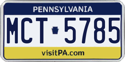 PA license plate MCT5785