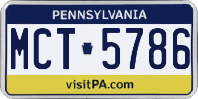 PA license plate MCT5786