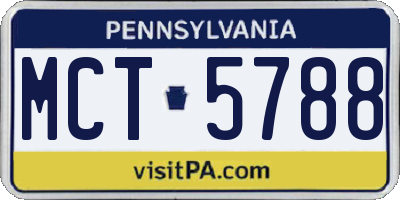 PA license plate MCT5788