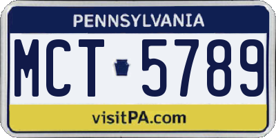 PA license plate MCT5789