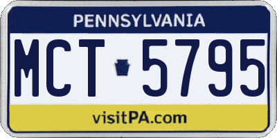 PA license plate MCT5795