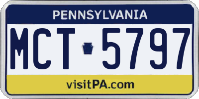 PA license plate MCT5797