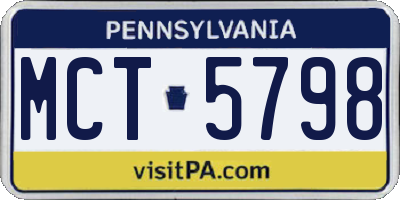 PA license plate MCT5798