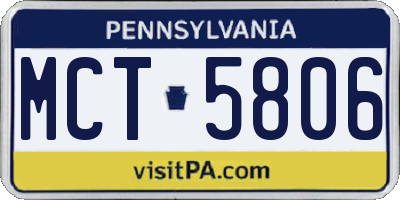 PA license plate MCT5806