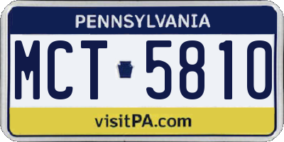 PA license plate MCT5810