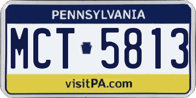 PA license plate MCT5813