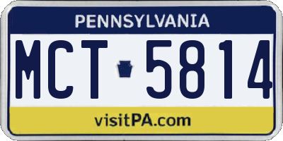 PA license plate MCT5814