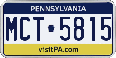 PA license plate MCT5815