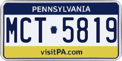 PA license plate MCT5819