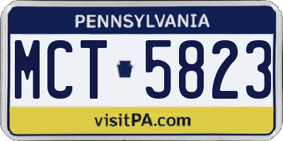 PA license plate MCT5823