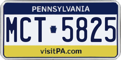 PA license plate MCT5825
