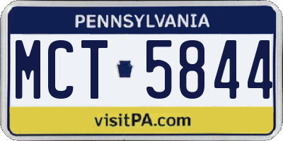 PA license plate MCT5844