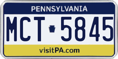 PA license plate MCT5845
