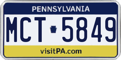 PA license plate MCT5849
