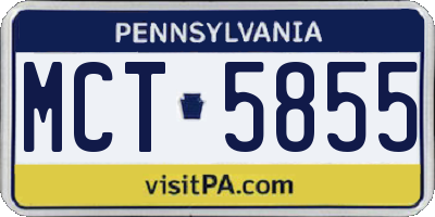 PA license plate MCT5855