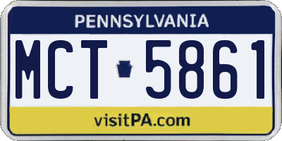 PA license plate MCT5861