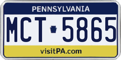 PA license plate MCT5865