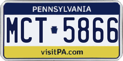 PA license plate MCT5866