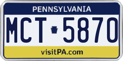 PA license plate MCT5870