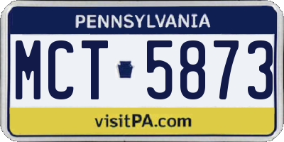 PA license plate MCT5873