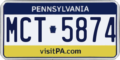 PA license plate MCT5874