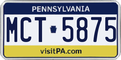 PA license plate MCT5875