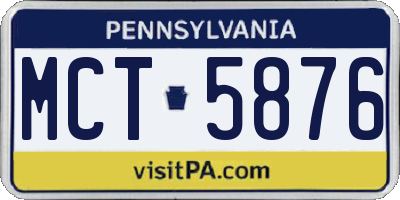 PA license plate MCT5876