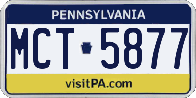 PA license plate MCT5877