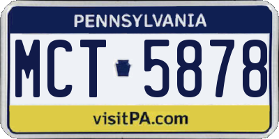 PA license plate MCT5878