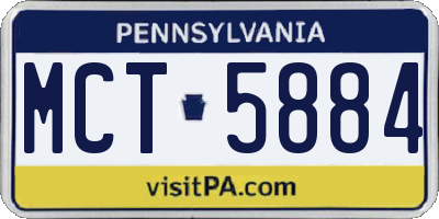 PA license plate MCT5884