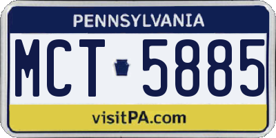 PA license plate MCT5885